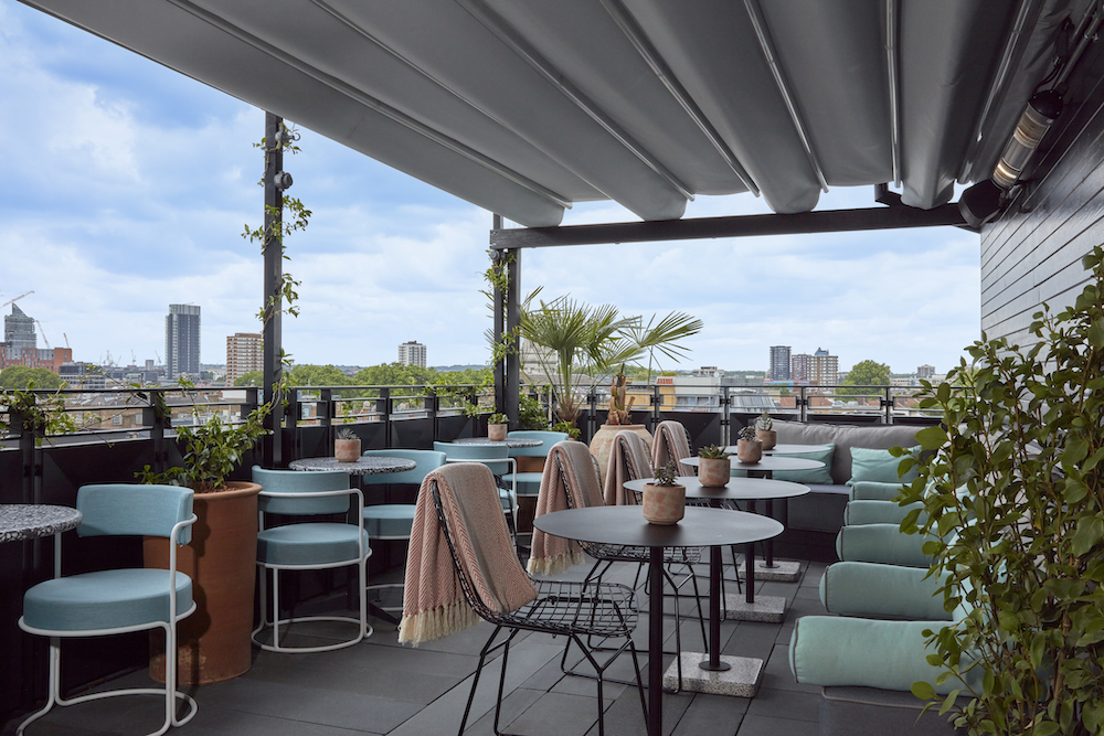 Rooftop terrace at the hotel, featuring open access for the public to enjoy scenic views and a relaxing atmosphere.